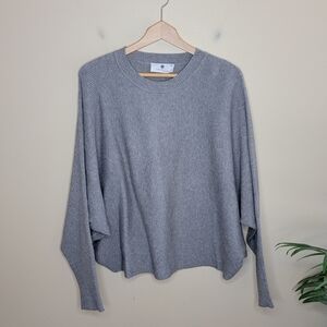 Everyday Chic Boutique | Gray Bat Wing Crewneck Sweater
